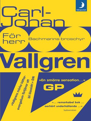 cover image of För herr Bachmanns broschyr